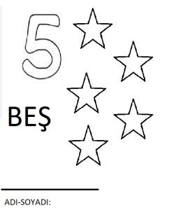 beş rakamı boyama