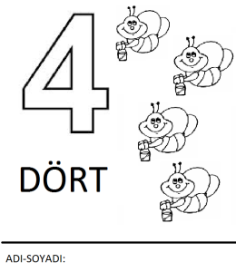 dört rakamı boyama
