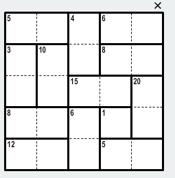 5x5 kendoku bulmacası örneği