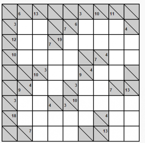 kolay 8x8 kakuro bulmacası örneği