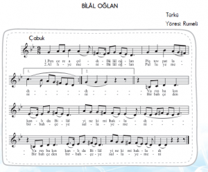 bilal oğlan türküsü notaları