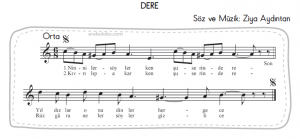 dere şarkısı melodika notaları