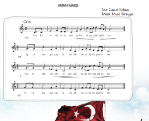 vatam marşı melodika notaları