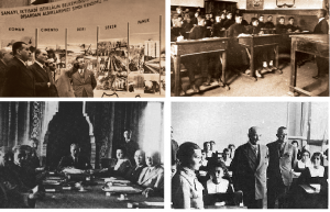 Modern Türkiye’nin kuruluşunu ve gelişimini ifade eden görseller