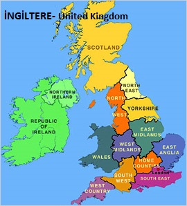 İngiltere haritasi, United Kingdom map