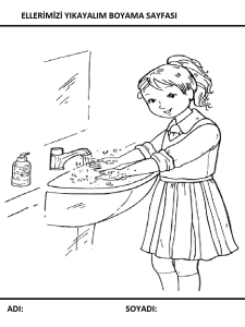 ellerimizi yıkayalım boyama sayfası