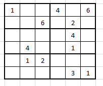 6x6 sudoku