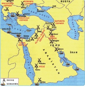 Osmanlı-Devletinin-1.-Dünya-Savaşında-Savaştığı-Cepheler